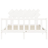 Bed Frame without Mattress White 140x190 cm Solid Wood Pine 3193447