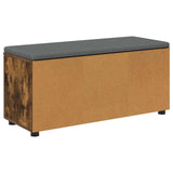 Hall Bench with Cushion with Shelf Smoked Oak 100 x 38 x 46 cm 891492