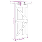 Sliding Door NARVIK Natural and Black 85 x 210 cm 3445228