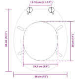 Soft-Close Toilet Seat 2 pcs Grey 44 x 38 cm MDF board 3414549
