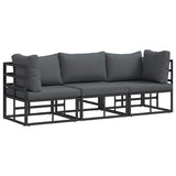 Outdoor Furniture 3 Piece Black and Anthracite Metal 42008024