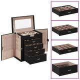 Jewellery Box 5-Layer with Mirror Lockable Black 4103563