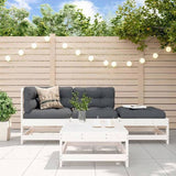 4 Piece Garden Lounge Set White Solid Wood Pine 3186495