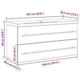 Bathroom Sink Cabinet 2 pcs Old Wood 100 x 38.5 x 48 cm 3333133