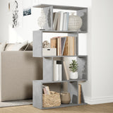 Room Divider Bookcase 4-Tier Concrete Grey 70x24x129 cm Engineered Wood 858105