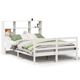 Bookcase Bed without Mattress White 160x200 cm Solid Wood Pine 3321904