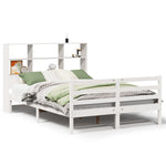 ZNTS Bookcase Bed without Mattress White 120x190 cm Small Double Solid Wood Pine 3321888