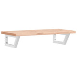 Basin Shelf Wall Mounted Steel and Solid Wood Beech 3302354