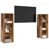 TV Cabinet Set 2 pcs Old Wood 107 x 35 x 37 cm Engineered Wood 3393546