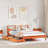 Bookcase Bed without Mattress Wax Brown 140x190 cm Solid Wood Pine 3309823