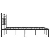Metal Bed Frame without Mattress with Headboard Black 180x200cm 374343
