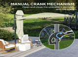 3 Cantilever Garden Parasol with Solar Powered Lights, Crank Handle & Cross Base, UPF 50, 360&deg T3398P317661