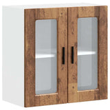 Kitchen Wall Cabinet with Glass Door Porto Old Wood 854155