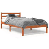 Bed Frame without Mattress Wax Brown 90x190 cm Single Solid Wood Pine 844138