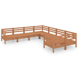 8 Piece Garden Lounge Set Solid Wood Pine Honey Brown 3083247