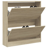 Shoe Cabinet Sonoma Oak 80x21x87.5 cm Engineered Wood 839919