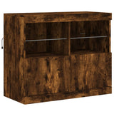 Sideboard with LED Lights Smoked Oak 163x37x67 cm 3209076