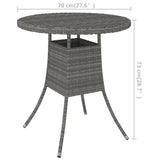 Garden Table Grey 70x70x73 cm Poly Rattan 310469
