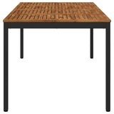 Garden Dinner Table Natural and Black 196 x 100.5 x 75 cm 3394419
