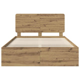 Bed Frame Artisian Oak 150 x 200 cm Solid Pine Wood 3412478