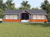 Family Tent with Roof Grey and Orange 622 x 295 x 238 cm 4100702
