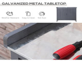 Garden Storage Cabinet, Outdoor Tool Shed, Potting Bench Table with Galvanized Top and Two Shelves T3398P377603