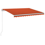 Manual Retractable Awning with LED 350x250 cm Orange and Brown 3068885