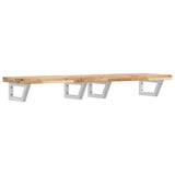 Basin Shelf Wall Mounted Steel and Solid Wood Acacia 3302702