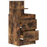 Bedside Cabinet with 2 Drawers Smoked Oak 38x34x80 cm 861363