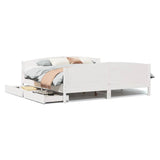 Bed Frame without Mattress White 200x200 cm Solid Wood Pine 3301777