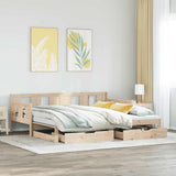 Daybed with Trundle and Drawers without Mattress 80x200 cm 3302227