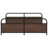Metal Bed Frame without Mattress Brown Oak 183x213 cm 3318666