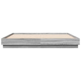 Bed Frame with LED without Mattress Grey Sonoma 180x200 cm Super King 3209777
