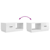 Coffee Table High Gloss White 90 x 50 x 37 cm Engineered Wood 895419
