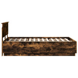 Bed Frame Smoked Oak 135 x 190 cm Engineered Wood 3408177