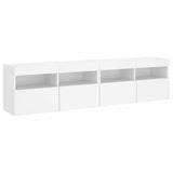 TV Wall Cabinets with LED Lights 2 pcs White 80x30x40 cm 837198