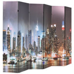 Folding Room Divider 228x170 cm New York by Night 245864