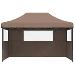 ZNTS Foldable Party Tent Pop-Up with 3 Sidewalls Brown 4004972