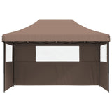 ZNTS Foldable Party Tent Pop-Up with 3 Sidewalls Brown 4004972