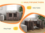 Dog Crate Table for Medium and Large Dogs with Magnetic Door for Indoor Use, 95 x 55 x 75 cm, Purple T3398P376408