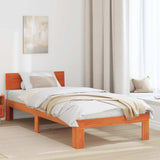 Bed Frame with Headboard Wax Brown 80 x 200 cm Solid Pine Wood 872673