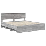 Bed Frame Grey Sonoma 180 x 200 cm Engineered Wood 3408828