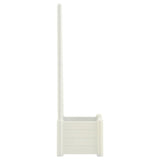 Garden Planter with Trellis 43x43x142 cm PP White 313979