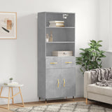 Highboard Concrete Grey 69.5x34x180 cm Engineered Wood 3200501