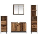 Bathroom Furniture Set with Door 4 pcs Old Wood Engineered Wood 3402482