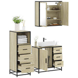 3 Piece Bathroom Furniture Set Sonoma Oak Engineered Wood 3301016