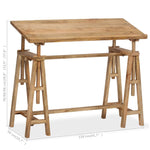 ZNTS Drafting Table Solid Mango Wood 116x50x76 cm 244948