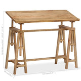 ZNTS Drafting Table Solid Mango Wood 116x50x76 cm 244948