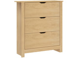 Slim Shoe Cabinet, Narrow Shoe Cupboard with 3 Drawers, Adjustable Shelves for 18 Pairs of Shoes, T3398P344843