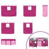 Kids'Loft Bed Frame with Curtains Black and Pink 107 x 200 cm 42020807